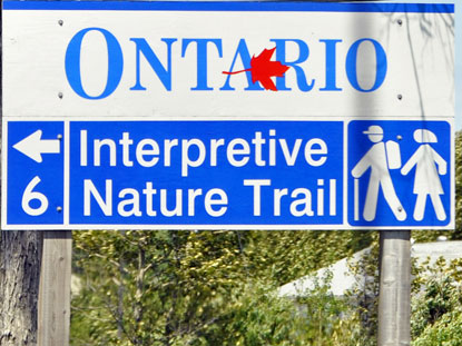 sign Ontario nature trail